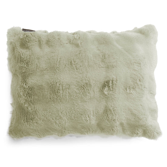 Fodera per Cuscino Rettangolare 35 x 50cm - Pelliccia Sintetica a Bolle Verde Salvia 01