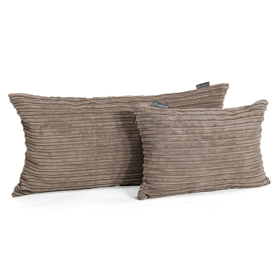 Fodera per Cuscino Rettangolare 35 x 50cm - Velluto a Coste Grigio Tortora 03