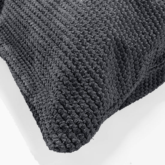 Fodera per Cuscino Rettangolare Gigante 40 x 70cm - Pompon Nero 02