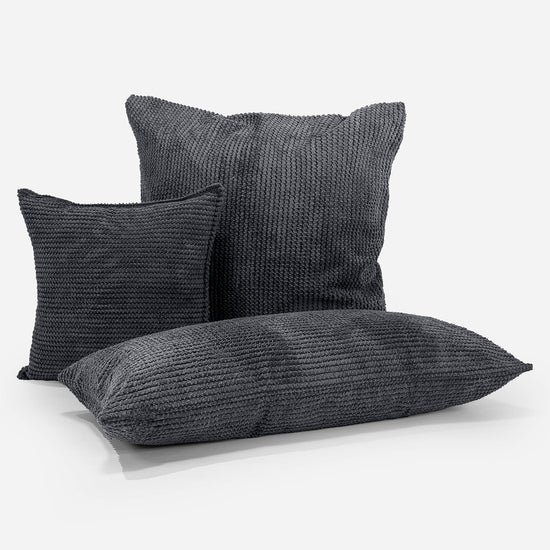 Fodera per Cuscino Rettangolare Gigante 40 x 70cm - Pompon Nero 03