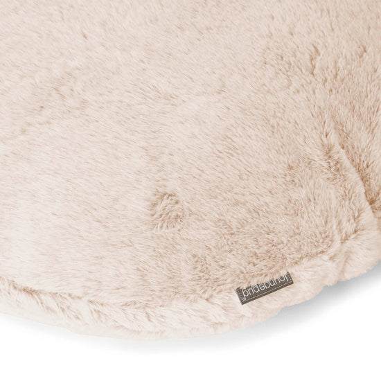 Fodera per Cuscino Rotondo 50cm - Eco-pelliccia di Coniglio Bianco 02