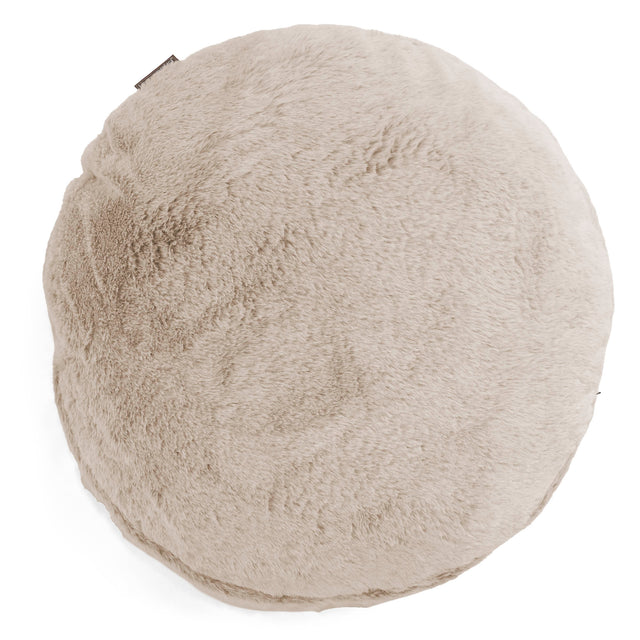 Fodera per Cuscino Rotondo 50cm - Eco-pelliccia di Coniglio Marrone dorato 01