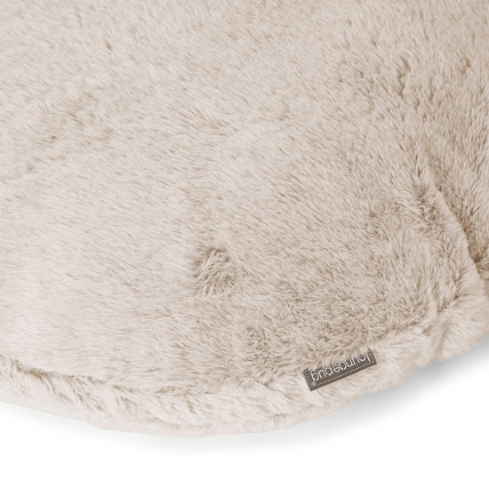Fodera per Cuscino Rotondo 50cm - Eco-pelliccia di Coniglio Marrone dorato 02