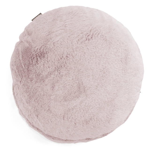 Fodera per Cuscino Rotondo 50cm - Eco-pelliccia di Coniglio Rosa Antico 01