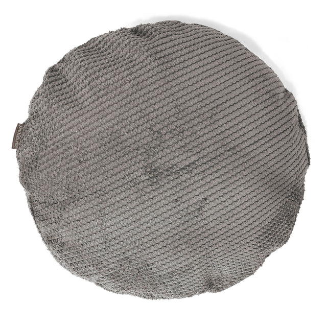 Fodera per Cuscino Rotondo 50cm - Pompon Carbone Grigio 01