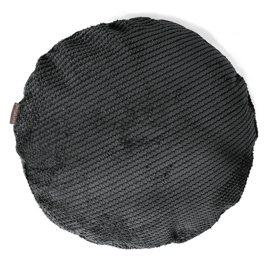 Fodera per Cuscino Rotondo 50cm - Pompon Nero 01