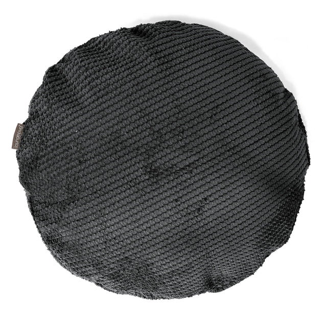 Fodera per Cuscino Rotondo 50cm - Pompon Nero 01