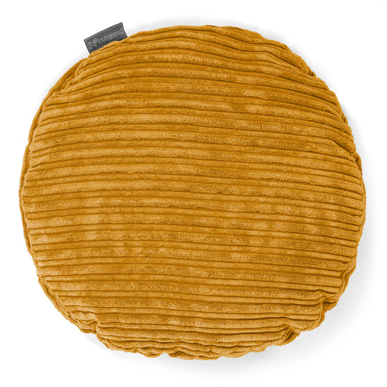 Fodera per Cuscino Rotondo 50cm - Velluto a Coste Miele Dorato 01