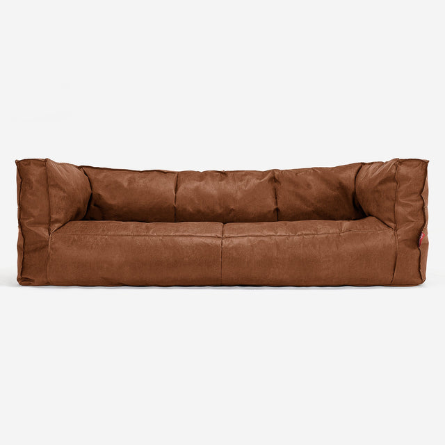 Albert Pouf Divano 3 posti Copertura di Ricambio - Pelle Effetto Vintage 01