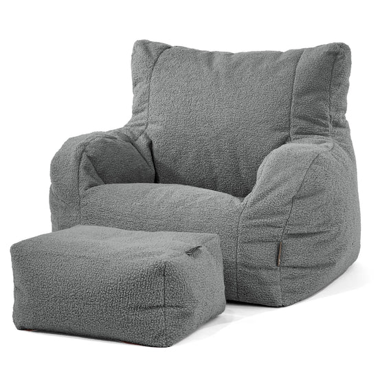 Josephine Poltrona Sacco, Pouf - Bouclé Grigio 02