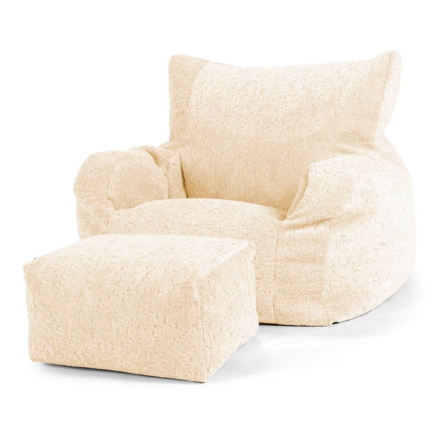 Josephine Poltrona Sacco, Pouf - Ciniglia di Lusso Avorio 02