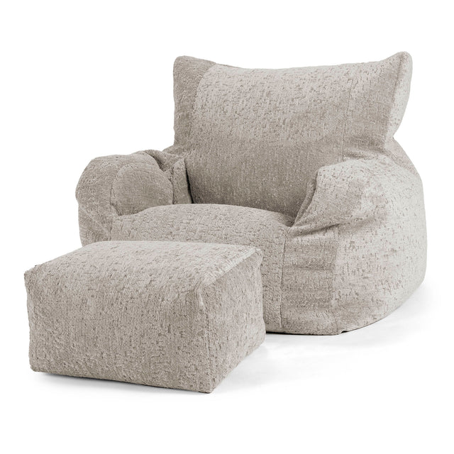 Josephine Poltrona Sacco, Pouf - Ciniglia di Lusso Grigio 02