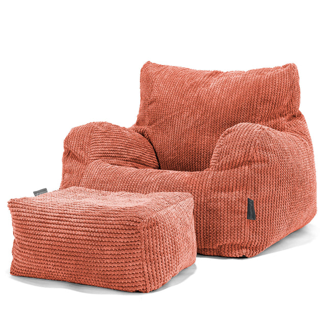 Josephine Poltrona Sacco, Pouf - Pompon Arancione Zucca 02