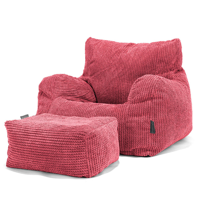 Josephine Poltrona Sacco, Pouf - Pompon Rosso pastello 02
