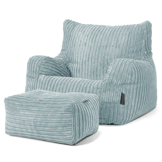 Josephine Poltrona Sacco, Pouf - Velluto a Coste Verde Menta 02