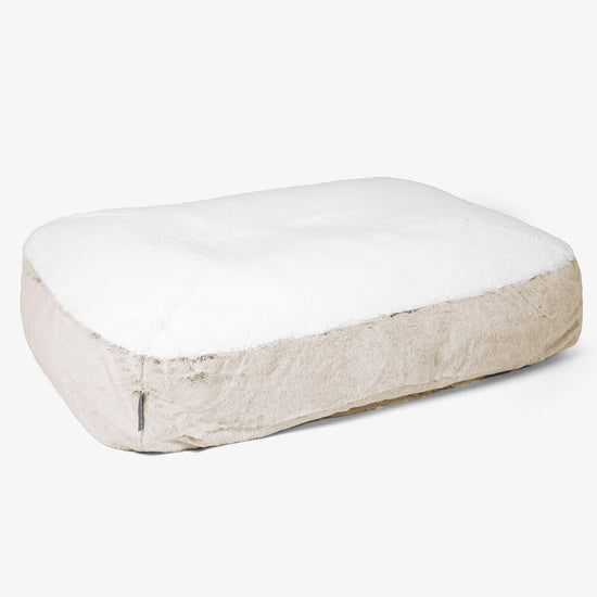 Lettino per Cani Sloucher Grande - Eco-pelliccia di Coniglio Marrone dorato 01