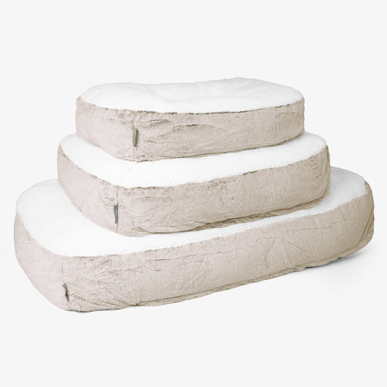 Lettino per Cani Sloucher Grande - Eco-pelliccia di Coniglio Marrone dorato 02