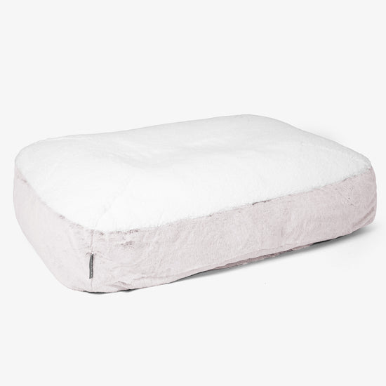 Lettino per Cani Sloucher Grande - Eco-pelliccia di Coniglio Rosa Antico 01