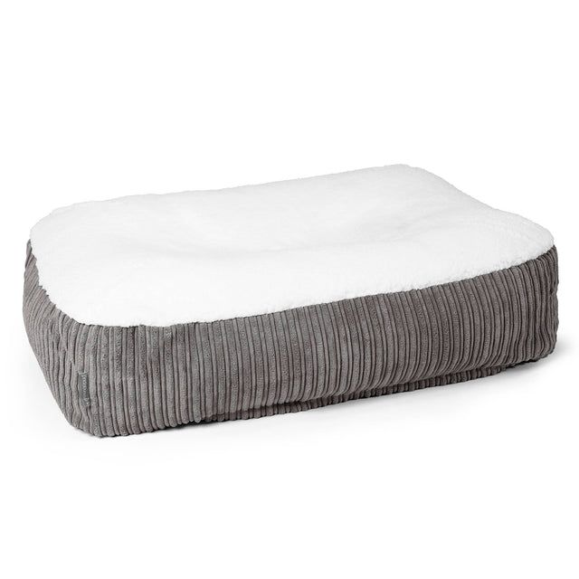 Lettino per Cani Sloucher Grande - Sherpa & Velluto a Coste Grafite 01