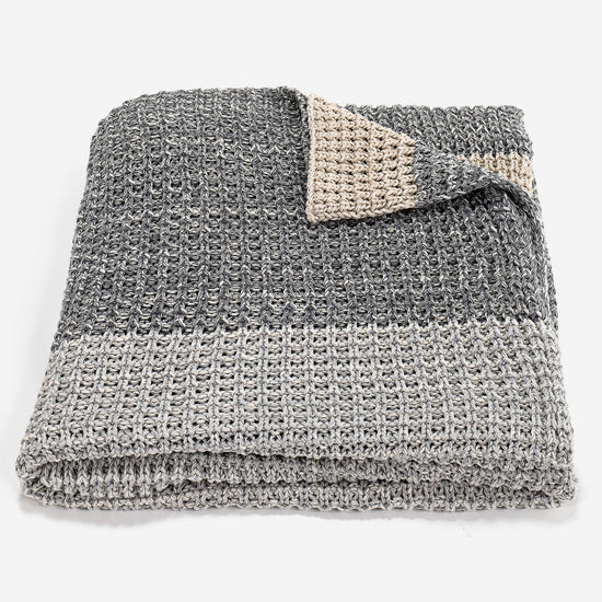 Coperta / Plaid - Lavorato a Maglia Chester Grigio 03