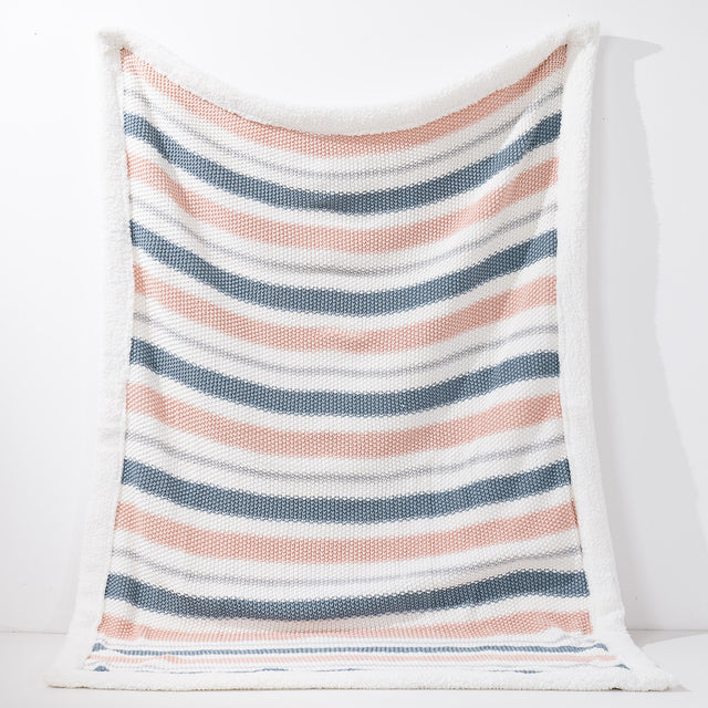 Coperta / Plaid - Lavorato a Maglia Striscia Pastello 01