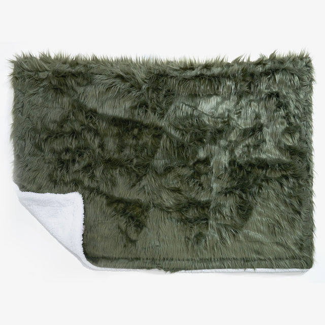 Plaid / Coperta Sherpa - Pelliccia Sintetica Mongola Verde Salvia 02
