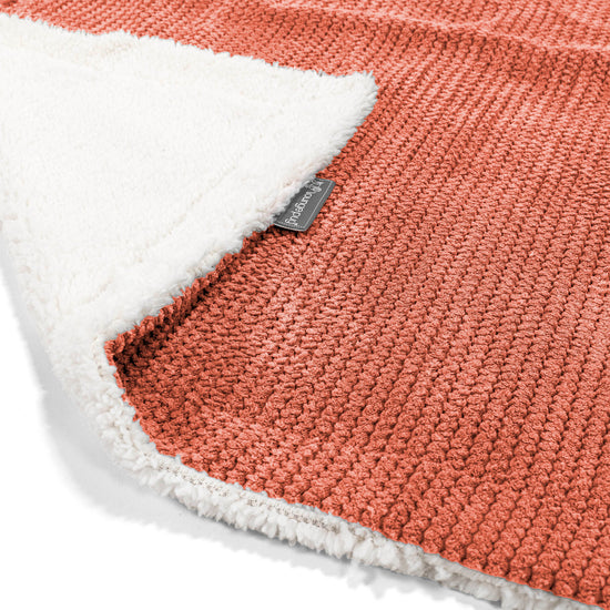 Plaid / Coperta Sherpa - Pompon Arancione Zucca 01