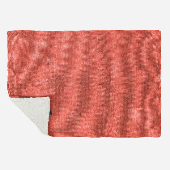 Plaid / Coperta Sherpa - Pompon Arancione Zucca 03