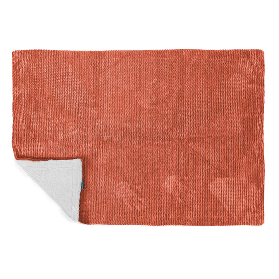 Plaid / Coperta Sherpa - Pompon Arancione Zucca 03