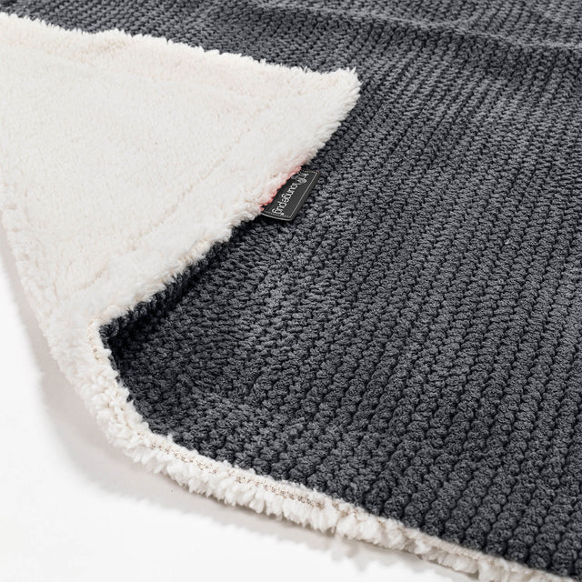 Plaid / Coperta Sherpa - Pompon Nero 01
