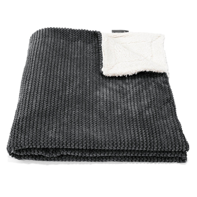 Plaid / Coperta Sherpa - Pompon Nero 02