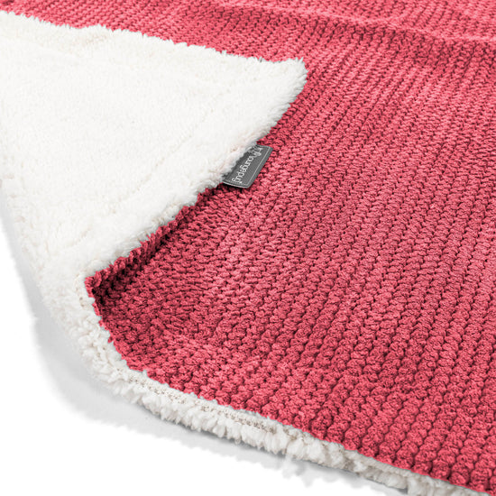Plaid / Coperta Sherpa - Pompon Rosso pastello 01