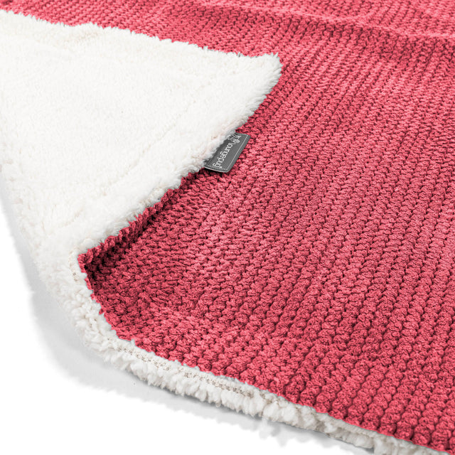 Plaid / Coperta Sherpa - Pompon Rosso pastello 01