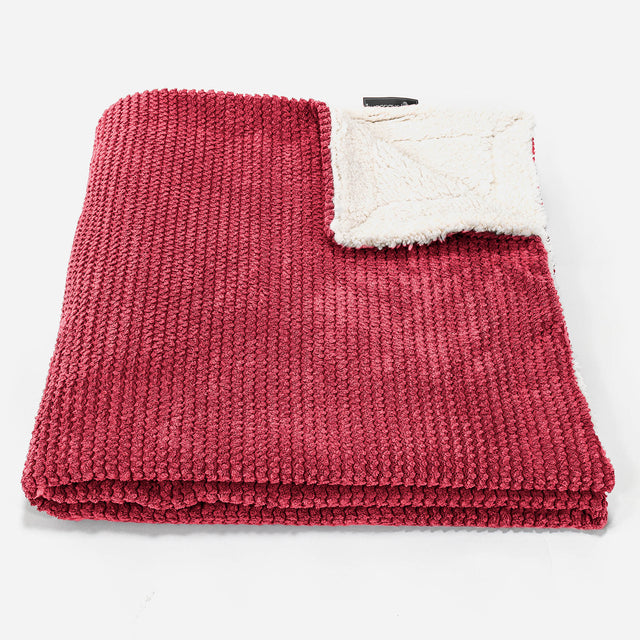 Plaid / Coperta Sherpa - Pompon Rosso pastello 02