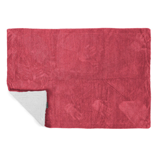 Plaid / Coperta Sherpa - Pompon Rosso pastello 03