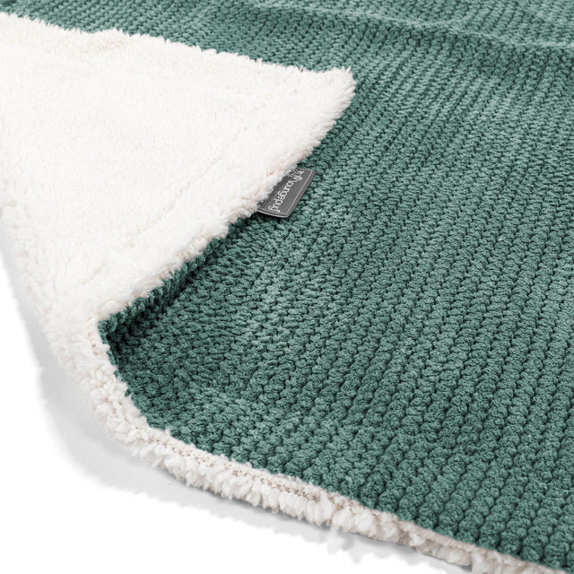 Plaid / Coperta Sherpa - Pompon Verde Muschio 01