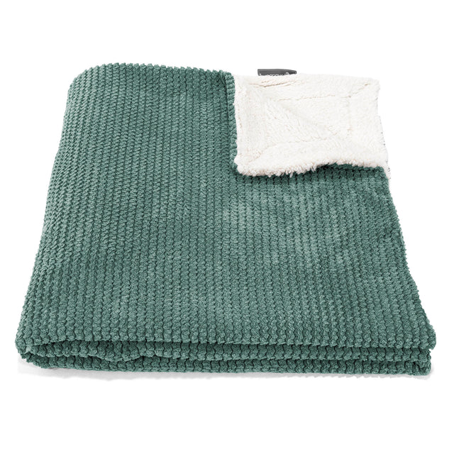 Plaid / Coperta Sherpa - Pompon Verde Muschio 02