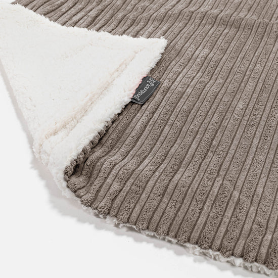 Plaid / Coperta Sherpa - Velluto a Coste Grigio Tortora 01