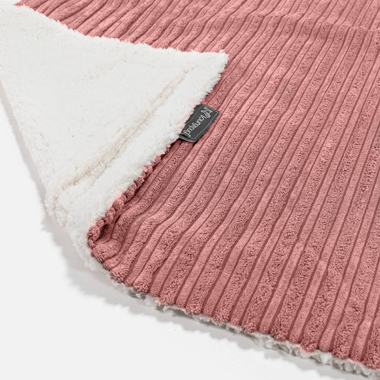 Plaid / Coperta Sherpa - Velluto a Coste Pesca 01