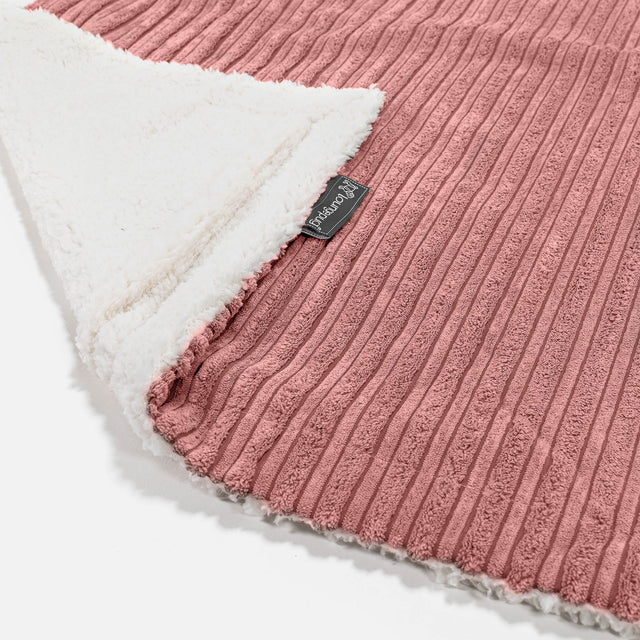 Plaid / Coperta Sherpa - Velluto a Coste Pesca 01