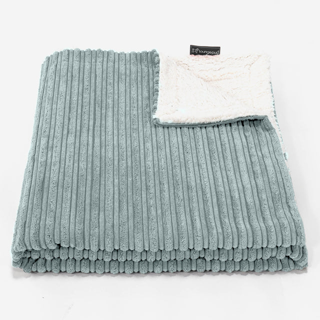 Plaid / Coperta Sherpa - Velluto a Coste Verde Menta 02