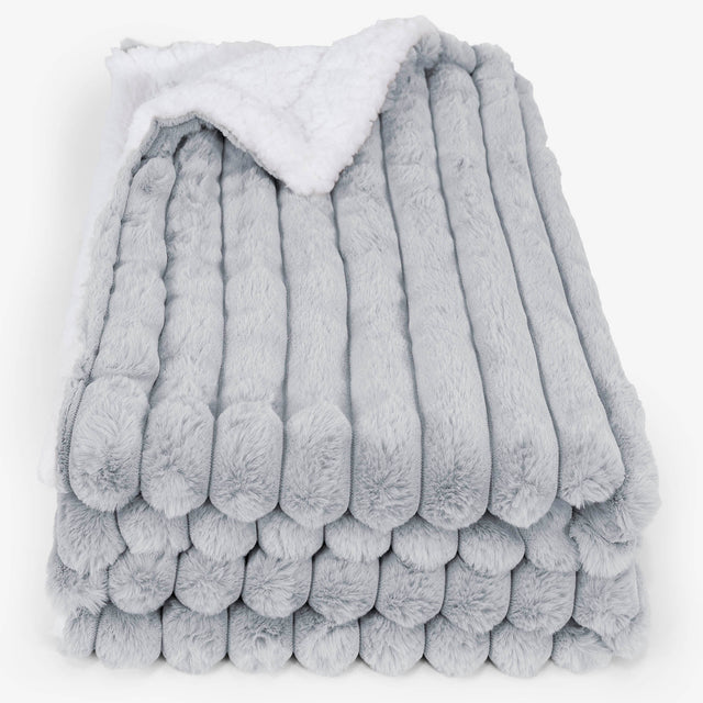 Plaid / Coperta Sherpa - Velluto Felpato Ultra Morbido Azzurro Uovo di Anatra2