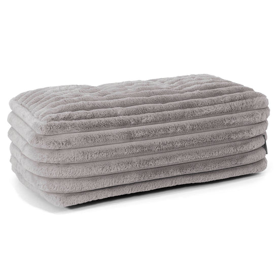 Poggiapiedi Grande - Velluto Felpato Ultra Morbido Grigio1