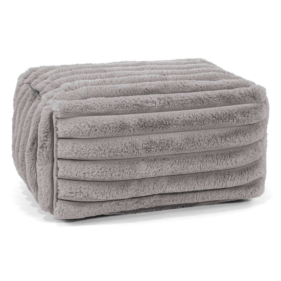 Poggiapiedi Piccolo - Velluto Felpato Ultra Morbido Grigio1