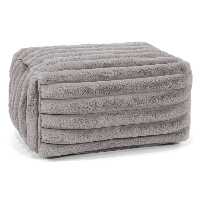 Poggiapiedi Piccolo - Velluto Felpato Ultra Morbido Grigio1
