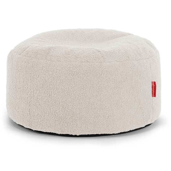 Poggiapiedi Rotondo Grande - Bouclé Avorio1