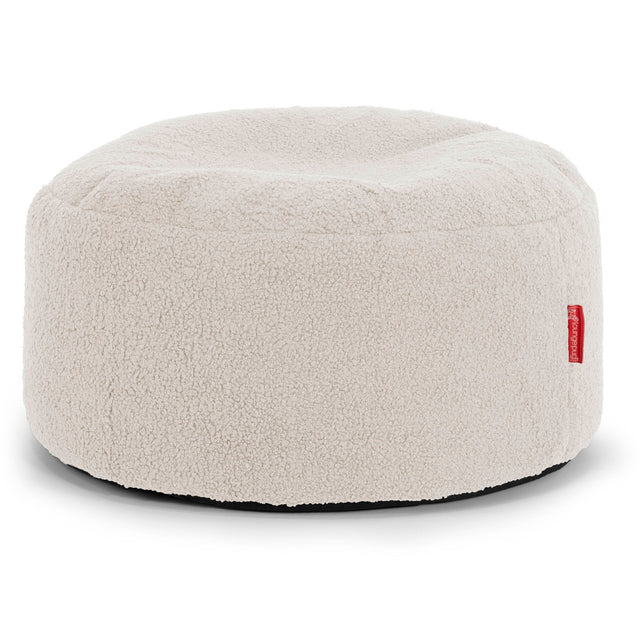 Poggiapiedi Rotondo Grande - Bouclé Avorio1