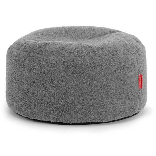 Poggiapiedi Rotondo Grande - Bouclé Grigio1