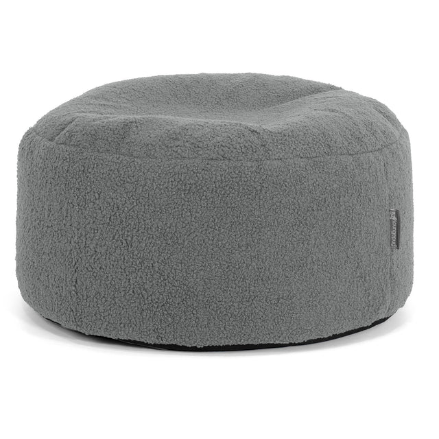 Poggiapiedi Rotondo Grande - Bouclé Grigio1