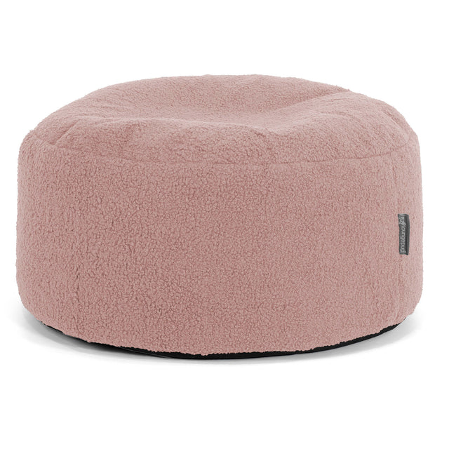 Poggiapiedi Rotondo Grande - Bouclé Rosa1